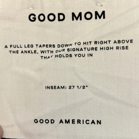 NWT Good American Good Mom Tapered Leg Jeans Women's Size 6 / 28 Black Distress - Picture 3 of 12